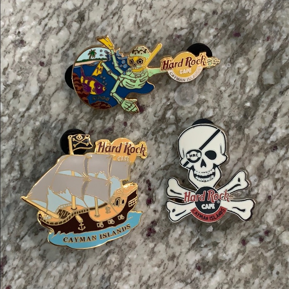 Lot of 3 Hard Rock Cafe Pins - Cayman Islands